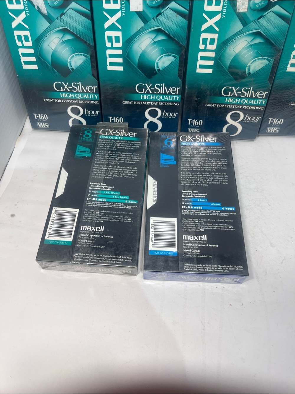 5 PCS Maxell GX-Silver T-160 VHS Video Cassette and free 1 T-120